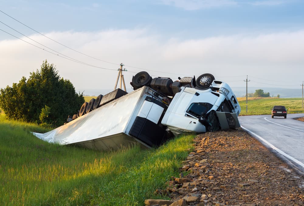 truck accident on the road