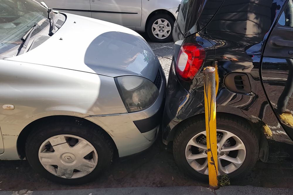 Parking lot crash